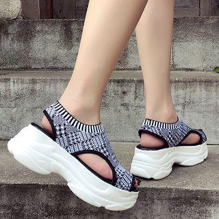 Knit Platform Sandals