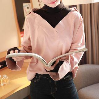 Inset Top Open-placket Shirt