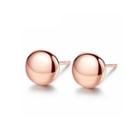 Sterling Silver Plated Rose Gold Fashion Simple Geometric Round Stud Earrings Rose Gold - One Size