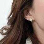 Rhinestone Stud Earring 1 Pair - 925 Silver - Stud Earring - Gold - One Size