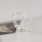 Heart Perforated Ring Silver - One Size