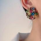 Faux Crystal Alloy Earring 1 Pair - Red & Blue & Yellow - One Size
