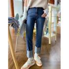 Plus Size Roll-up Straight-leg Jeans