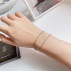 Sterling Silver Double Layer Bracelet S114 - Silver - One Size