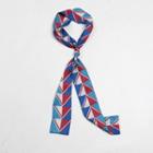 Patterned Scarf Red & Blue - One Size