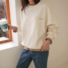Plain Sweatshirt With Letter Embroidery