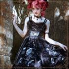 Set: Faux Leather Strappy Top + Strappy Print Dress + Choker + Bracelet