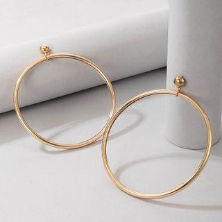Alloy Hoop Drop Earring 1 Pair - 19755 - Gold - One Size