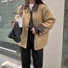 Corduroy-collar Pocket-detail Jacket