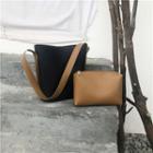 Set: Crossbody Tote Bag + Pouch Black - One Size