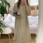 Short-sleeve Floral Sleep Dress
