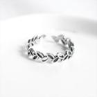 925 Sterling Silver Leaf Open Ring Leaf - Silver - One Size