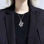 Stainless Steel Snake Pendant Necklace Silver - One Size