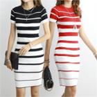 Slim-fit Striped Knit Dress