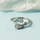Star Rhinestone Alloy Open Ring Star Ring - Silver - One Size