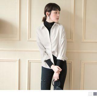 Drop Shoulder Striped Blouse