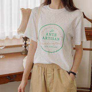 Letter Illustrated M Lange T-shirt