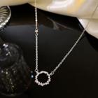 Cz Hoop Necklace 1 Pc - Silver - One Size
