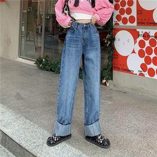 High Waist Baggy Straight Leg Jeans