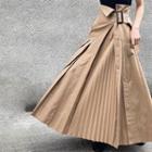 Plain Maxi Skirt Khaki - One Size