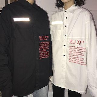 Lettering Reflective Shirt