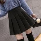 Woolen A-line Accordion Pleat Skirt