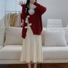 Ribbon Sweater / Midi A-line Skirt