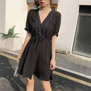 Tie-waist V-neck Dress