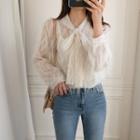 Tie-front Fringed Blouse