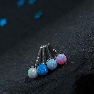 Iridescent Opal Bead Ear Stud