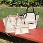 Set: Canvas Shoulder Bag + Zip Pouch