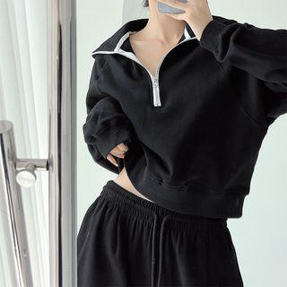 Half-zipper Loose-fit Polo Pullover In 5 Colors