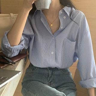 Pinstriped Shirt Pinstriped - Blue - One Size