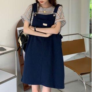 Short-sleeve Striped T-shirt / Knit Jumper Shorts