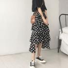 Ruffle Tiered Midi Chiffon Skirt