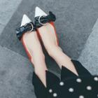 Knotted Pointy Toe Genuine Leather Flats