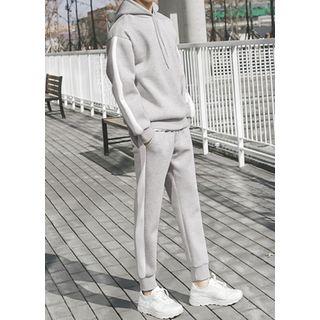 Set: Contrast-trim Neoprene Hoodie + Sweatpants