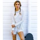 Striped Long-sleeve Playsuit