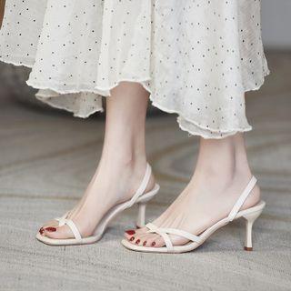 Toe Loop Slingback Stiletto Sandals