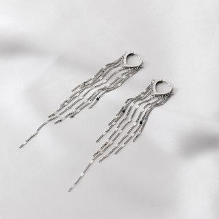 Sterling Silver Fringed Earring 1 Pair - S925silver - One Size