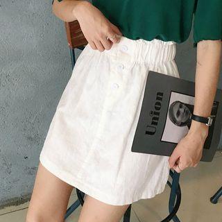 High Waisted A-line Skirt White - One Size