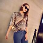 Short-sleeve Velvet T-shirt