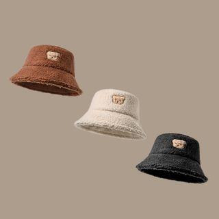 Bear Faux Shearling Bucket Hat