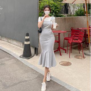 Plain Button-up Dress