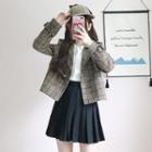 Notch Lapel Plaid Single-button Jacket