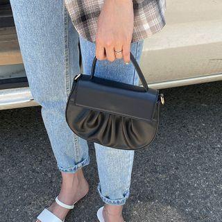 Ruched Flap Mini Hand Bag
