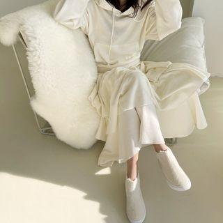 Fleece Kangaroo Hoodie & Maxi Cancan Skirt Set