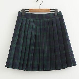 Plaid Denim Skirt