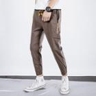 Lettering Cropped Tapered Pants