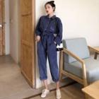 Corduroy Cropped Wide-leg Jumpsuit